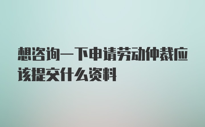 想咨询一下申请劳动仲裁应该提交什么资料