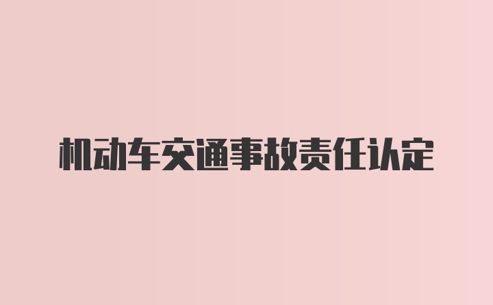 机动车交通事故责任认定