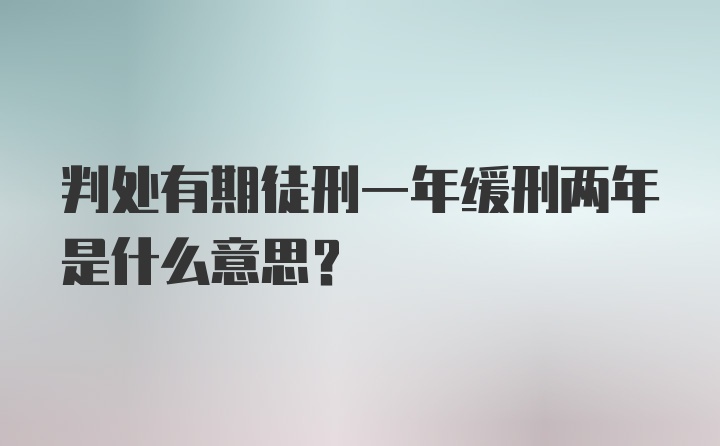 判处有期徒刑一年缓刑两年是什么意思？