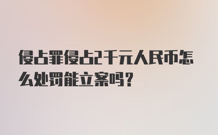 侵占罪侵占2千元人民币怎么处罚能立案吗？