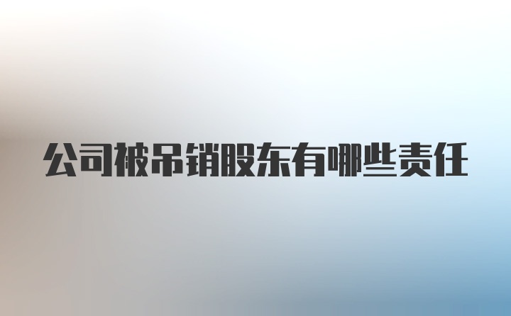 公司被吊销股东有哪些责任