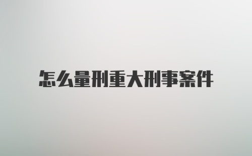 怎么量刑重大刑事案件