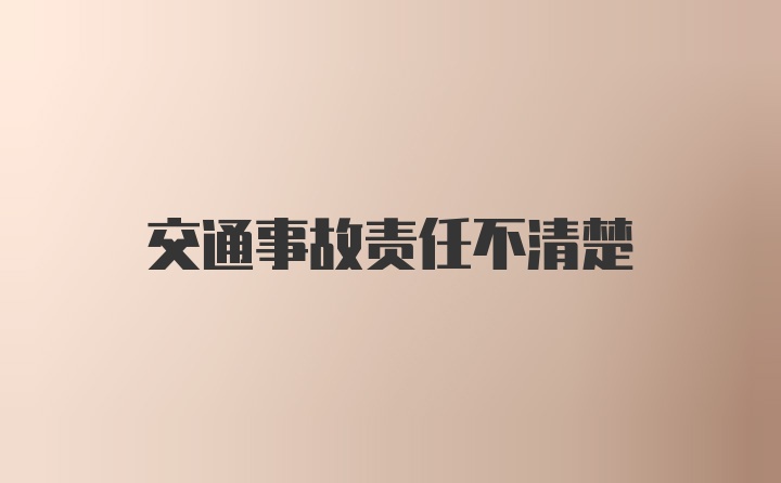 交通事故责任不清楚