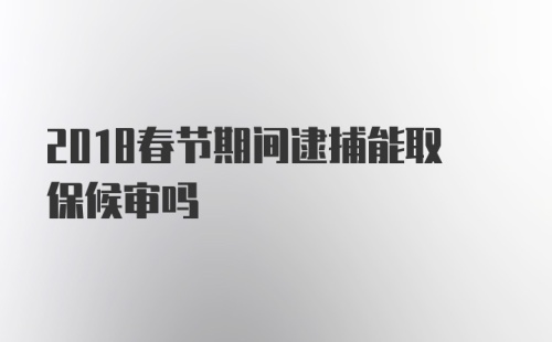 2018春节期间逮捕能取保候审吗