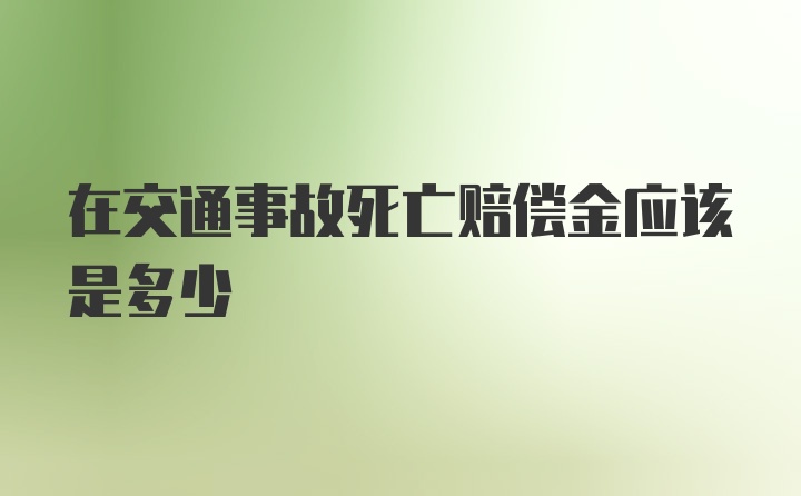 在交通事故死亡赔偿金应该是多少