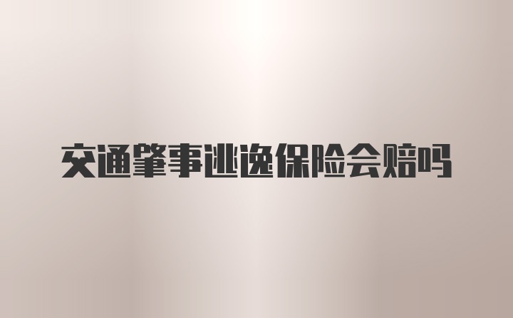 交通肇事逃逸保险会赔吗