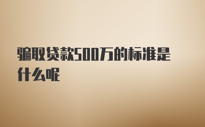 骗取贷款500万的标准是什么呢