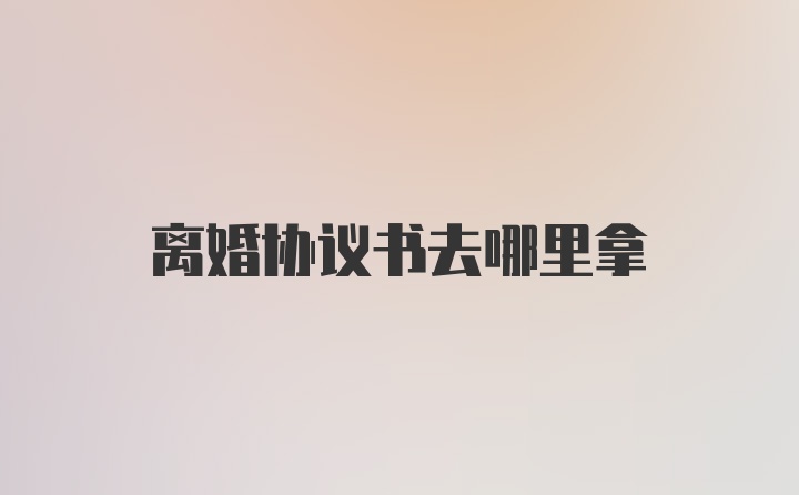 离婚协议书去哪里拿