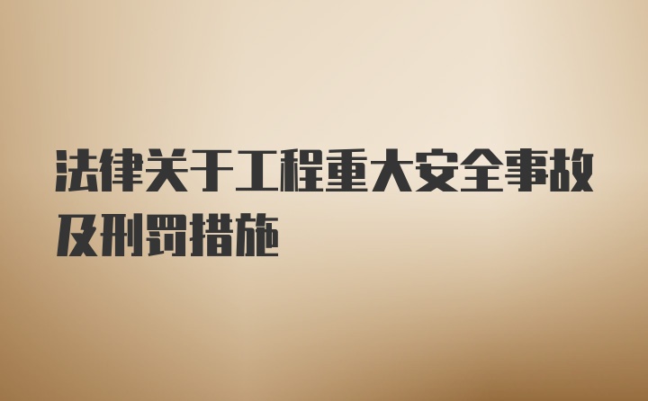 法律关于工程重大安全事故及刑罚措施