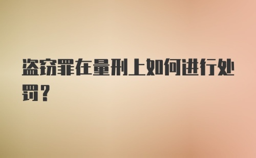 盗窃罪在量刑上如何进行处罚？