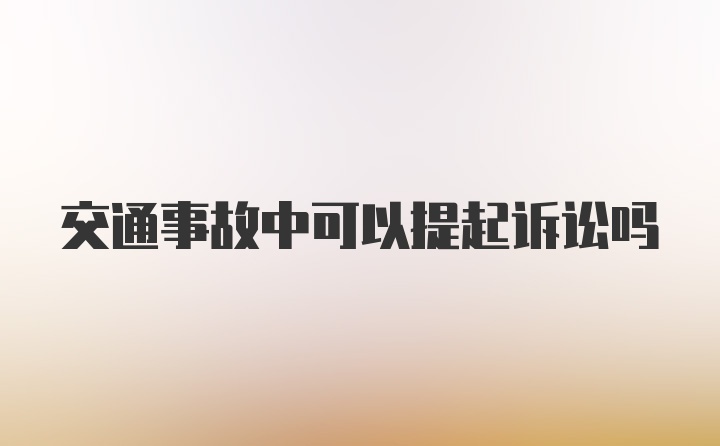 交通事故中可以提起诉讼吗