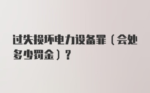 过失损坏电力设备罪(会处多少罚金)？