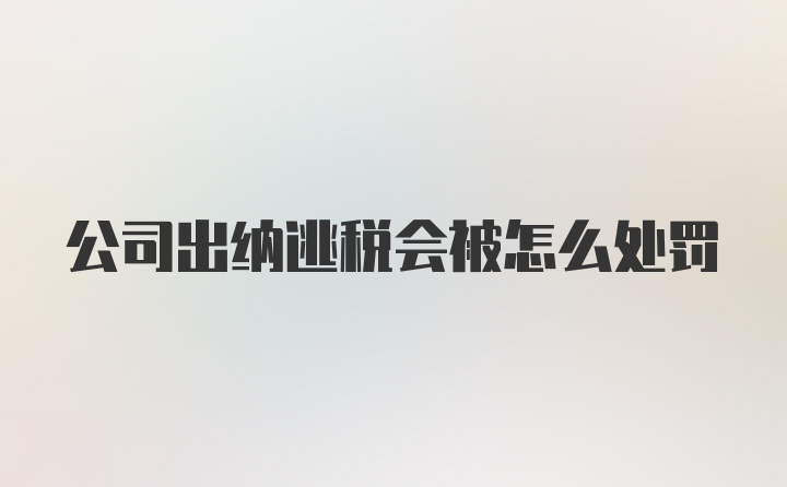 公司出纳逃税会被怎么处罚