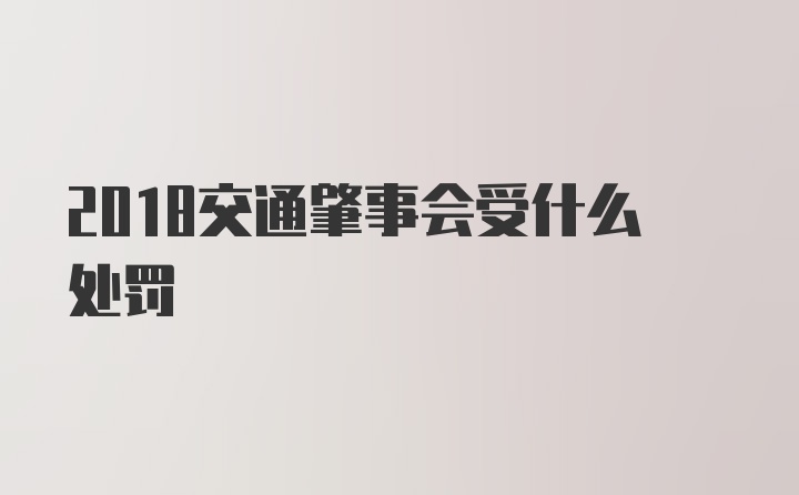 2018交通肇事会受什么处罚