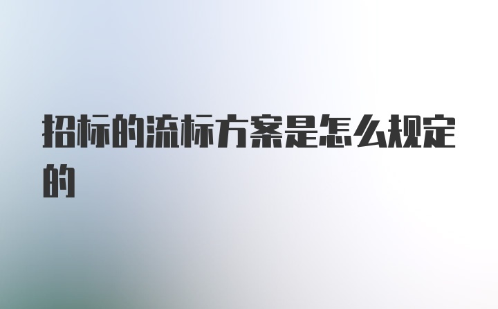 招标的流标方案是怎么规定的