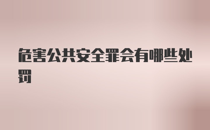 危害公共安全罪会有哪些处罚