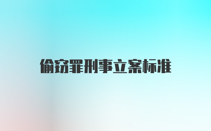 偷窃罪刑事立案标准