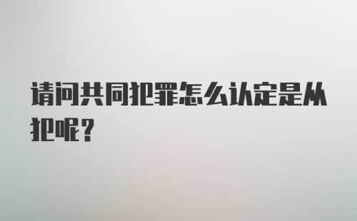 请问共同犯罪怎么认定是从犯呢？