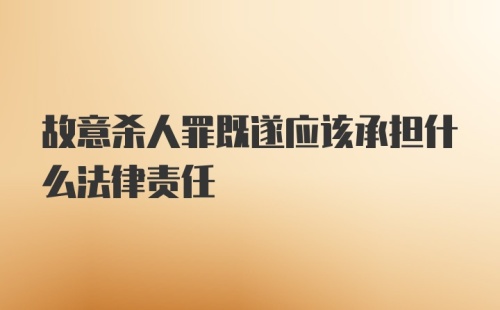 故意杀人罪既遂应该承担什么法律责任