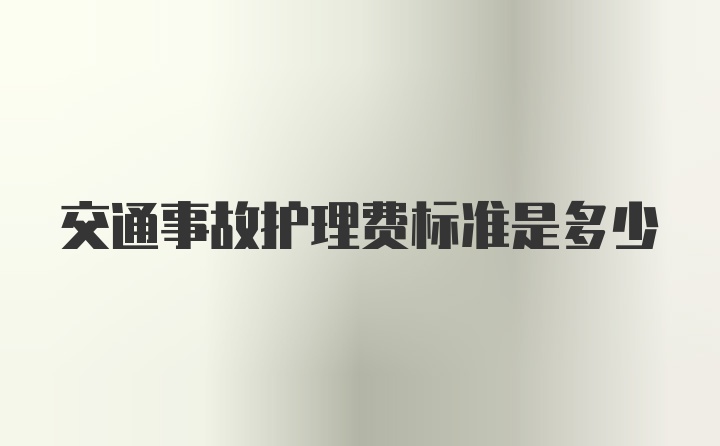 交通事故护理费标准是多少