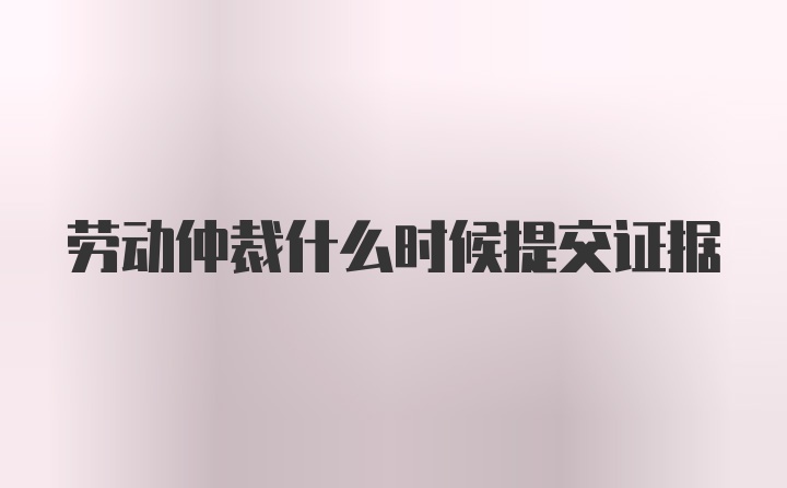 劳动仲裁什么时候提交证据