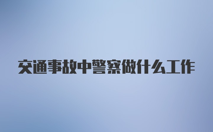 交通事故中警察做什么工作