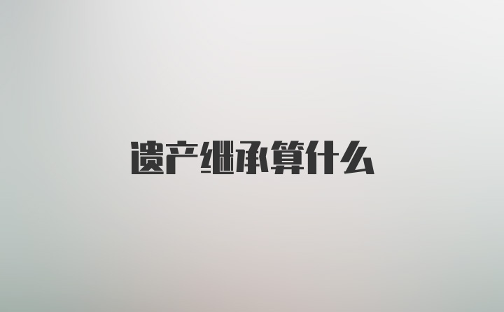 遗产继承算什么