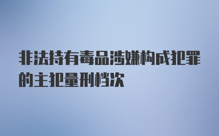 非法持有毒品涉嫌构成犯罪的主犯量刑档次