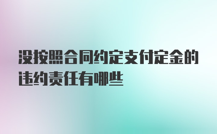 没按照合同约定支付定金的违约责任有哪些