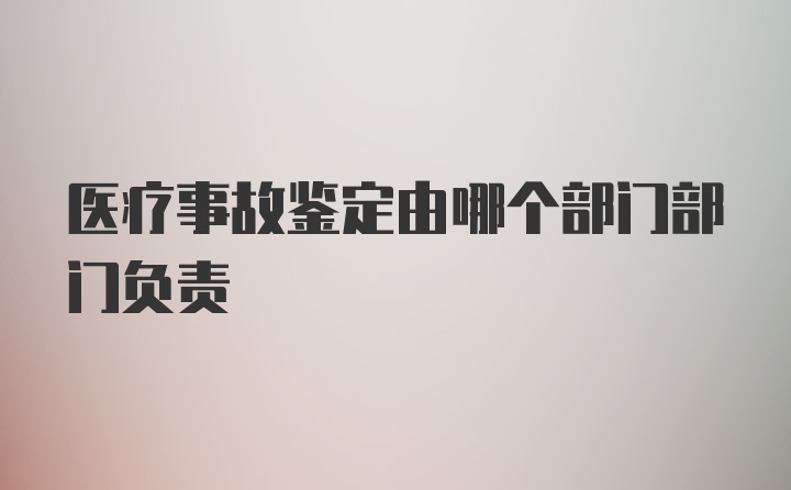 医疗事故鉴定由哪个部门部门负责