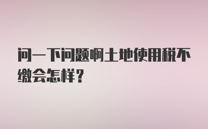 问一下问题啊土地使用税不缴会怎样？