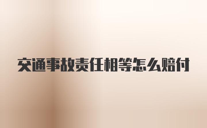 交通事故责任相等怎么赔付