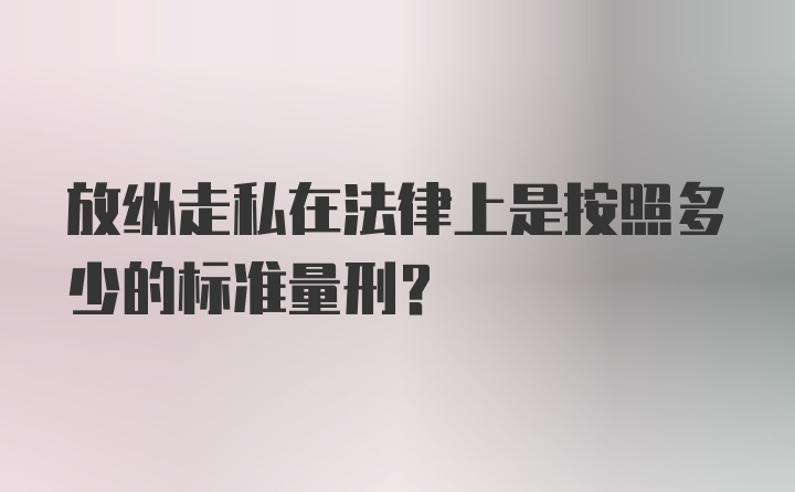 放纵走私在法律上是按照多少的标准量刑？