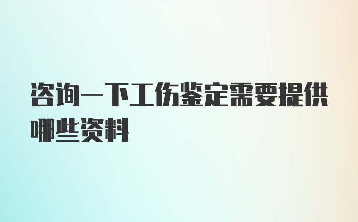 咨询一下工伤鉴定需要提供哪些资料