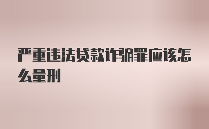 严重违法贷款诈骗罪应该怎么量刑