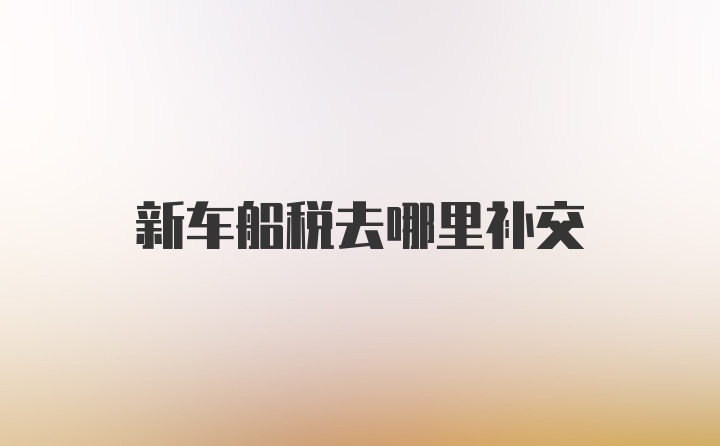 新车船税去哪里补交