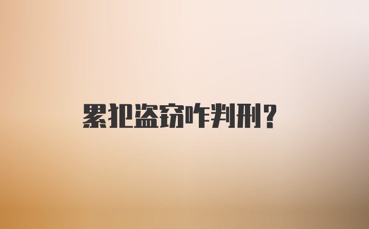 累犯盗窃咋判刑？