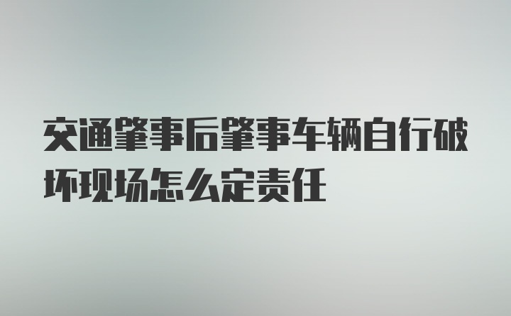 交通肇事后肇事车辆自行破坏现场怎么定责任