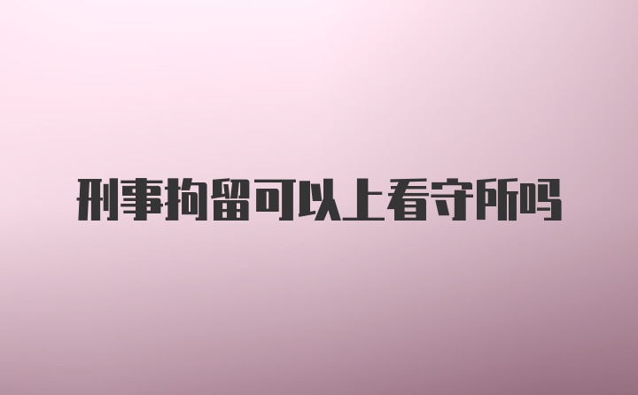 刑事拘留可以上看守所吗