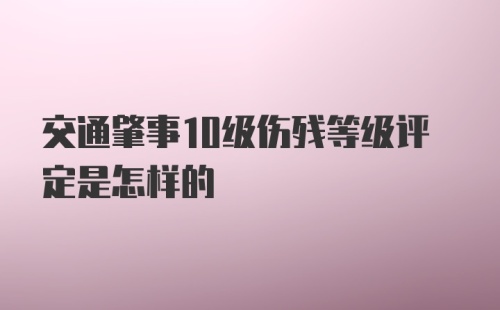 交通肇事10级伤残等级评定是怎样的