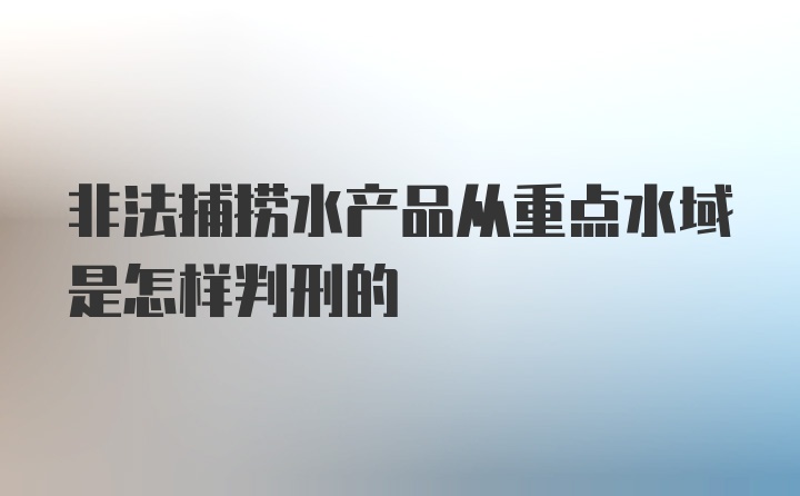 非法捕捞水产品从重点水域是怎样判刑的