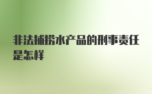 非法捕捞水产品的刑事责任是怎样