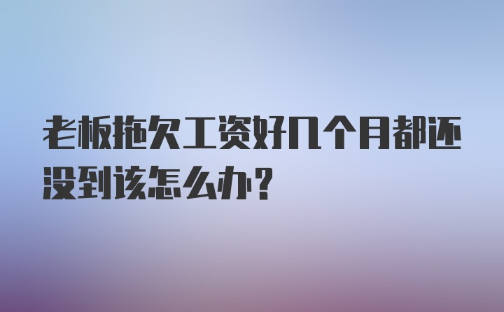 老板拖欠工资好几个月都还没到该怎么办？