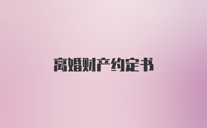 离婚财产约定书