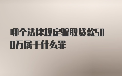 哪个法律规定骗取贷款500万属于什么罪