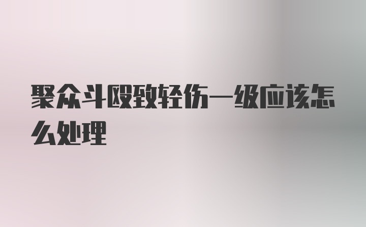 聚众斗殴致轻伤一级应该怎么处理