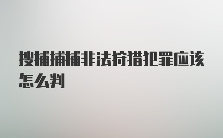 搜捕捕捕非法狩猎犯罪应该怎么判