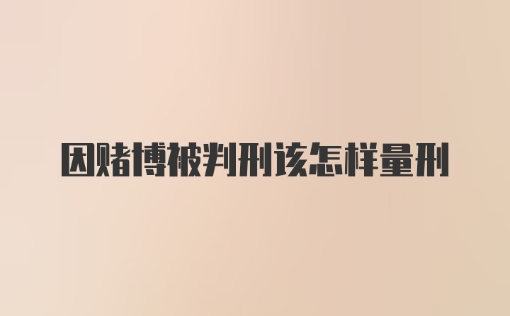 因赌博被判刑该怎样量刑