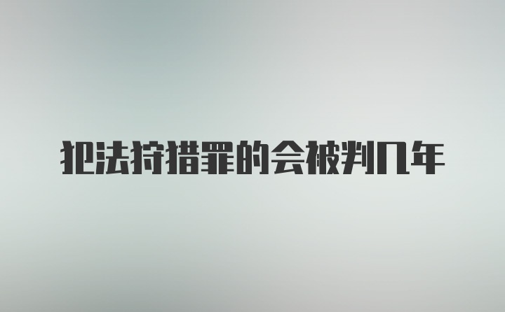 犯法狩猎罪的会被判几年