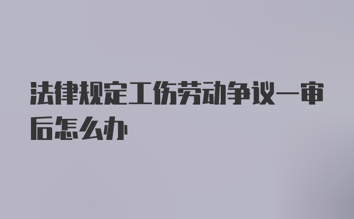 法律规定工伤劳动争议一审后怎么办